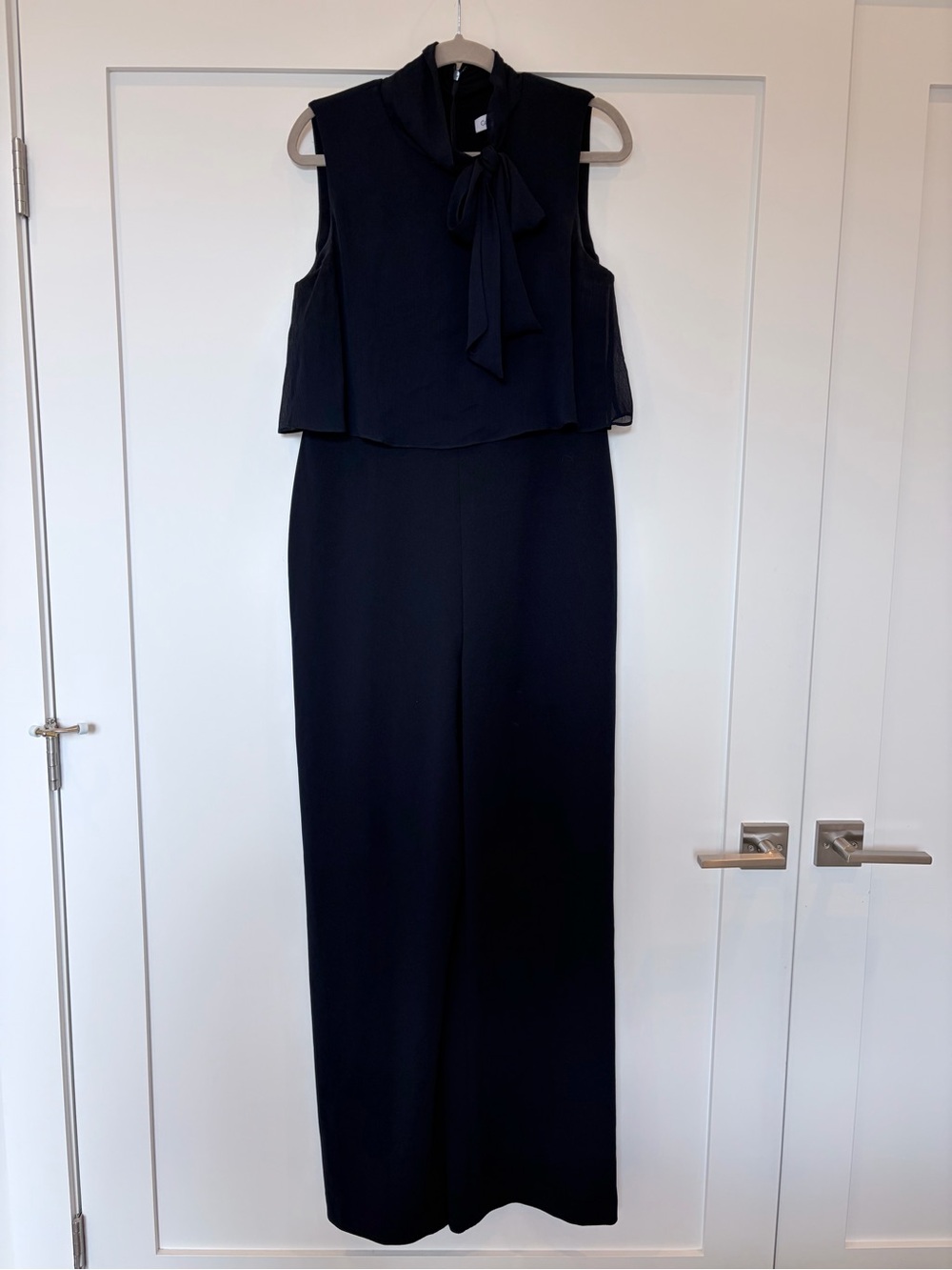 Calvin Klein Navy Sleeveless Tie-Neck Jumpsuit